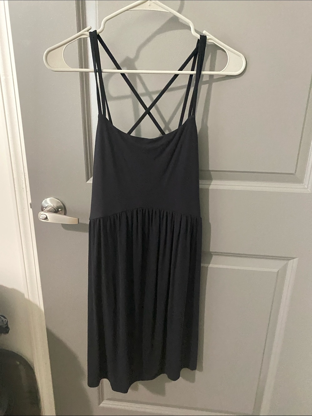 Old Navy Black Strappy Crisscross Midi Dress